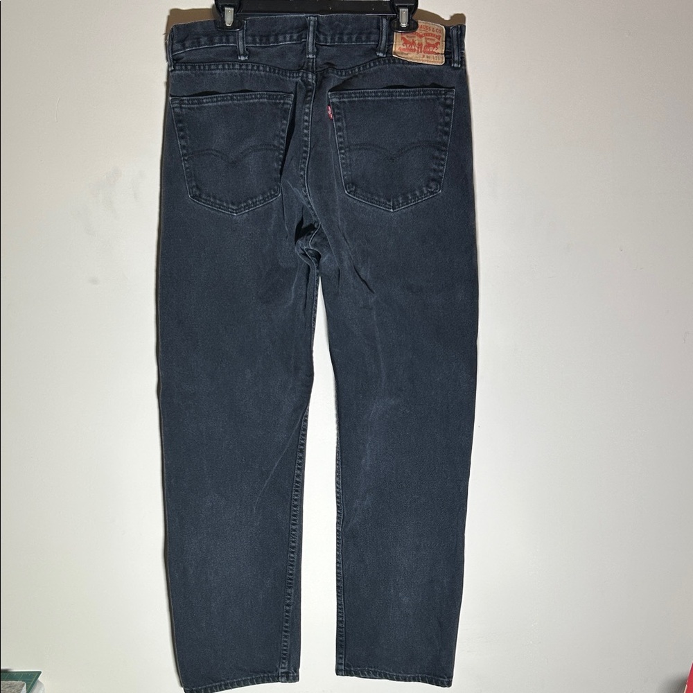 Levi's 505 Mens Regular Fit Straight Leg Jeans Faded Black Denim W38 L34 - Picture 1 of 7